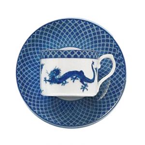 Blue and white photos - Blue Dragon Tea Cup and Saucer by Mottahedeh.jpg